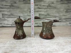 Antika Yaşlı Osmanlı Bakır Kahve Cezveleri