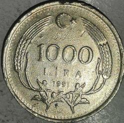 TÜRKİYE  1991  1000 LİRA