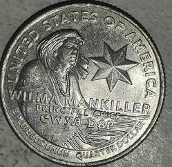 AMERİKA 2022 P   25 CENT ÇEYREK DOLAR  HATIRA  WILMA MANKILLER