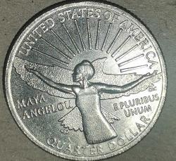 AMERİKA 2022 D    25 CENT ÇEYREK DOLAR  HATIRA  MAYA ANGELAU