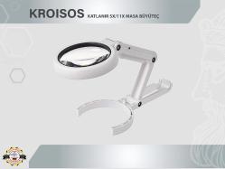 Kroisos Katlanır 3,5x10x Masa Büyüteç Lup Mercek Çift Kademeli Led Işık