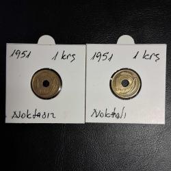 1951 YILI 1 KURUŞ ÇÇT/ÇA(  NOKTALI + NOKTASIZ )) TCM  5220