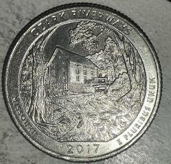 AMERİKA 2017 P     25 CENT ÇEYREK DOLAR   OZARK RIVERWAYS