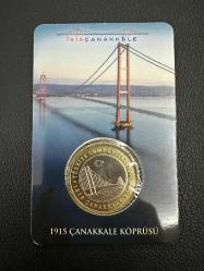 1915 Çanakkale Köprüsü 1 Lira 2022, Özel Karton Kapamasında Çil