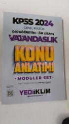 KPSS 2024 GENEL KÜLTÜR ORTAÖĞRETİM - ÖN LİSANS VATANDAŞLIK KONU ANLATIMI MODÜLER SET (2 YAPRAK ALTI ÇİZİLİ)