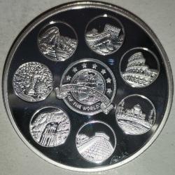 DÜNYANIN YEDİ HARİKASI GÜMÜŞ KAPLAMA  KORUMA KAPSÜLÜNDE 28,2GRAM  40 MM MADALYON