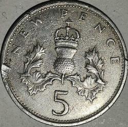 İNGİLTERE  1969   5  PENCE