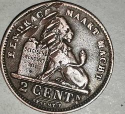BELÇİKA 1912  2 CENT