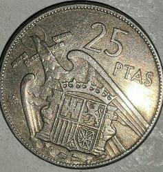 İSPANYA 1957    25  PESETA