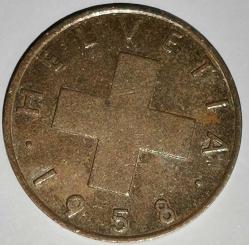 İSVİÇRE 1958   1 RAPPEN