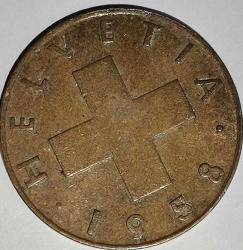 İSVİÇRE 1958   1 RAPPEN