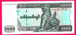 Myanmar 1000 Kyats 2004 p80 UNC (TK 17 611) ÇİL