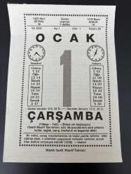 1 OCAK 2003 - TAKVİM YAPRAĞI - DOĞUM GÜNÜ HEDİYESİ - BÜYÜK SAATLİ MAARİF TAKVİMİ - ATATÜRK - NUŞİN KAVUKÇUOĞLU - NACİ KASIM - HZ. MUHAMMED'İN MEKKEYE GİRİŞİ - CEHENNEMDEN ÇIKARAMAM ADLI KISA YAZI