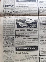 Cumhuriyet Gazetesi - 9 Ocak 1950 - Çin'deki Realite Karşısında Yazan Abidin Daver Köşe Yazısı - Asya Komünizme Karşı Tedbirler Alınıyor - Colombo Konferansı - Ticaret Filomuza Dair Gerilen Sözlü Soru - Moskova'da 3 Yıl Yazan Bedell Smith Yazı Dizisi - Rusya'yı İdare Edenler Bunların Başında Stalin'den Sonra Malenkov Geliyor - Fenerbahçe Vefa'yı Yendi Fotoğraf - Verem Savaşımızda Propagandanın Rolü Yazan Doktor Kemal Saraçoğlu - Einstein'ın Teorisi Anlaşılamadı - Sapa Yol Yazan Concordia Merrel - Sinema Artisti Tyrone Power İle Eşini Soydular - Fenerbahçe B Takımı Gol Rekoru Kırdı Fenerbahçe Şişliyi 18 0 Yendi - Galatasaray Beyoğlunu 4 2 Yendi - Ankara'da Bir Komiser Geldi Ve Küçük Tiyatronun İkinci Yıldönümü Yazan Lütfi Ay - Ölüme Doğru Yazan Agatha Christie Yazı Dizisi - 1949 un En Mühim Keşif Ve İcatları - Yeni Bulunan Radyo Teleskop Fotoğraf - 1949 1950 Yunus Nadi Mükafatı Bir Yurt Yazısı Bilecik - Çapamarka Çorbalık - Bugünkü Radyo Programı - Bulmaca - Muammer Karaca Opereti