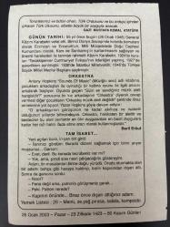 26 OCAK 2003 - TAKVİM YAPRAĞI - DOĞUM GÜNÜ HEDİYESİ - BÜYÜK SAATLİ MAARİF TAKVİMİ - KAZIM KARABEKİR - GAZİ MUSTAFA KEMAL ATATÜRK - KAZIM KARABEKİR'İN VEFATI - BERİL ERKUT - TAM İSABET