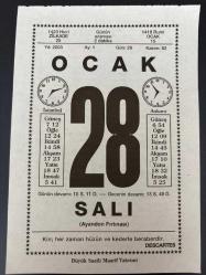 28 OCAK 2003 - TAKVİM YAPRAĞI - DOĞUM GÜNÜ HEDİYESİ - BÜYÜK SAATLİ MAARİF TAKVİMİ - DESCARTES - LEYLA HANIM (SAZ) - DR. NEZİH HALİM NEYZİ'NİN VEFATI - NEYZEN TEVFİK KOLAYLI'NIN VEFATI
