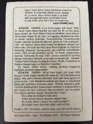 28 OCAK 2003 - TAKVİM YAPRAĞI - DOĞUM GÜNÜ HEDİYESİ - BÜYÜK SAATLİ MAARİF TAKVİMİ - DESCARTES - LEYLA HANIM (SAZ) - DR. NEZİH HALİM NEYZİ'NİN VEFATI - NEYZEN TEVFİK KOLAYLI'NIN VEFATI