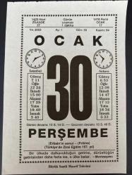 30 OCAK 2003 - TAKVİM YAPRAĞI - DOĞUM GÜNÜ HEDİYESİ - BÜYÜK SAATLİ MAARİF TAKVİMİ - MONTESQUİEU - YETKİN ARÖZ - ERBAİN - ÜNLÜ KARİKATÜRİST ALİ ULVİ ERSOY VEFAT ETTİ - RUS YAZAR ANTON ÇEHOV DÜNYAYA GELDİ