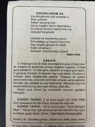 30 OCAK 2003 - TAKVİM YAPRAĞI - DOĞUM GÜNÜ HEDİYESİ - BÜYÜK SAATLİ MAARİF TAKVİMİ - MONTESQUİEU - YETKİN ARÖZ - ERBAİN - ÜNLÜ KARİKATÜRİST ALİ ULVİ ERSOY VEFAT ETTİ - RUS YAZAR ANTON ÇEHOV DÜNYAYA GELDİ