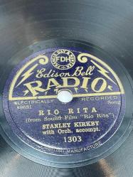 78 DEVİR TAŞ PLAK EDİSON BELL RADIO ELECTRICALLY RECORDED  A - RIO RITA B - YOURE ALWAYS IN MY ARMS