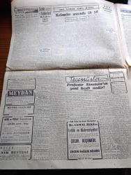 Cumhuriyet Gazetesi - 4 Ocak 1950 - Basın Kanunu Yazan Nadir Nadi Köşe Yazısı - Yakın Doğunun Emniyeti Meselesi Ve Türkiye - Truman Bugün Bir Nutuk Söyleyecek - Mısır'da Seçim Yapıldı İlk Neticelere Göre Vefd Partisi Başta Geliyor - Seçimin Öne Alınması İhtimali Kuvvetlendi - Bütün Yurtta Karakış Şiddetini Arttırmaya Başladı - Moskova'da 3 Yıl Yazan Bedell Smith Yazı Dizisi - Başbakan Şemsettin Günaltay Dün Paşabahçe Cam Ve Şişe Fabrikasını Gezdi - Kelimeler Arasında 50 Yıl Yazan Ahmet Hamdi Tanpınar - Profesör Einstein'ın Yeni Keşfi Nedir - Sapa Yol Yazan Concordia Merrel Yazı Dizisi - Ucuzluğa Doğru Yazan Burhan Felek Köşe Yazısı - Bir Amerikan Doktorunun İfşaatı Sağ Kalan Nazi Liderleriyle Mülakat - Ölüme Doğru Yazan Agatha Christie Yazı Dizisi - Müzeyyen Senar Suzan Güven ve Zehra Bilir İnci Sinemasında - Gary Cooper Filipin Aslanı Bu Akşam Şark Sinemasında - Hamiyet Yüceses Lale Saz Salonunda - Necipbey Yağlı Yağsız Krem - Çapamarka Kara Biber -  Bugünkü Radyo Programı - Bulmaca
