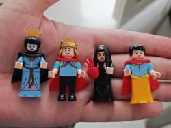 lego tarzı benzeri mini figür oyuncak set pamuk prenses cadı elma kötü kraliçe prens koleksiyon dekor tasarım hediye süs aksesuar nostalji vintage retro