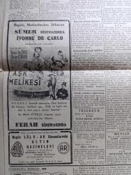 Cumhuriyet Gazetesi - 26 Eylül 1950 - Köşe Kapmaca Yazan Nadir Nadi Köşe Yazısı - Celal Bayar Ve Adnan Menderes'in Kömür Havzasında Dünkü Tetkikleri - İçişleri Bakanı Rükneddin Nasuhioğlu Ve İskan Müdürü Yekta Aytan Edirne'de - Edirne'ye Gelen Göçmenler Ve Acıklı Bir Levha Kırık Bebek Fotoğraf - Dean Achesonun Barış Planını Destekliyoruz - Göçmenleri İyi Karşılıyamıyoruz - Giritte Zelzele - Kore'de Nihai Zafere Doğru - Atlantiği Geçen İlk Tepkili Uçak Fotoğraf - Komintern'in İçyüzü Yazan Castro Delgado Yazı Dizisi - 9. Milletlerarası Tarih Kongresi Yazan Hasan Ali Yücel - Otel Lokanta Ve Gazinocular Sendikası Kuruluyor - Karanlık Oda Yazan Peride Celal Yazı Dizisi -  İvonne De Carlo Tarafından Yaratılan Aşk Melikesi Sümer Sinemasında - Hep O Masal Yazan Kemal Ragıp Enson Yazı Dizisi - Galatasaray Takımı Dün Londra'dan Döndü - Hamiyet Yüceses Ahmet Üstün Bu Gece Suadiye Plaj Gazinosunda - Siemens Alman Radyoları - Dentol Diş Macunu - Volvo Kamyonları - Puro Tuvalet Sabunu