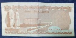 YİRMİ (20)  TÜRK LİRASI KAĞIT I 80 308574     14 OCAK 1970