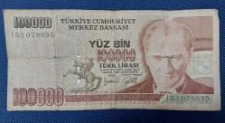 YÜZ BİN ( 100000) TÜRK LİRASI KAĞIT PARA I 53 079695