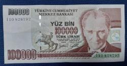 YÜZ BİN (100000) TÜRK LİRASI KAĞIT PARA I 10 828792