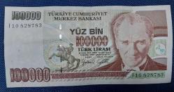 YÜZ BİN (100000) TÜRK LİRASI KAĞIT PARA I 10 828783