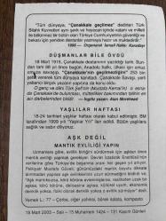18 MART 2003 - TAKVİM YAPRAĞI - DOĞUM GÜNÜ HEDİYESİ - BÜYÜK SAATLİ MAARİF TAKVİMİ - ORHAN ŞAİK GÖKYAY - ORGENERAL İSMAİL HAKKI KARADAYI - ALAN MOLAHEAD - YAŞLILAR HAFTASI - AŞK DEĞİL MANTIK EVLİLİĞİ YAPIN