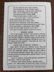 30 MART 2003 - TAKVİM YAPRAĞI - DOĞUM GÜNÜ HEDİYESİ - BÜYÜK SAATLİ MAARİF TAKVİMİ - DON HEROLD - II.MEHMET DOĞDU - ARSLAN HARAM YEMEZ