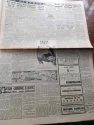 Cumhuriyet Gazetesi - 7 Ağustos 1952 - Bir Çift Söz De Benden Yazan Nadir Nadi Köşe Yazısı - Ortadoğu Kurucuları Arasında Konferans - Celal Bayar Dün Amerikan Filosu İle Hareket Etti - İran'da Müfrit Din Liderlerinden Akşamı Parlamento Başkanı Oldu - Yeni Hakimler Kanunu Hazırlandı - Son Olimpiyat Kafilemiz Dün Gece Helsinki'den Döndü Fotoğraf - İstanbul'un İcra Daireleri Reisliğine Tahsin Okur Tayin Olundu - Hayvan Çiftliği Yazan George Orwel Yazı Dizisi - Ruh Gurbetinde Yazan Kerime Nadir Yazı Dizisi - Fetih Yılı Kutlama Programı Hazırlandı - Dünyanın En Lüks Uçağı Kral İbnisuud İçin Hazırlanıyor - Medrano Sirki - Yeşil Ayna Yazan Hugh Walpole Yazı Dizisi - Bulmaca - Prodent Diş Macunu - Everest Tepesinin En Yüksek Noktasına Gene Çıkılamadı - Adnan Menderes - Celal Bayar'ın Manevralara Hareketinden Fotoğraflar - İzmir'e Gelen Yunan Seyyahları - Steyr Kamyon - Seiberling Lastikleri - Burla Biraderler - Sinire Çarpıntıya Baygınlığa Nevrol Cemal