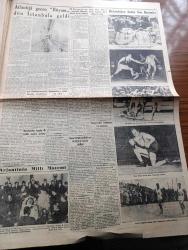 Cumhuriyet Gazetesi - 30 Temmuz 1952 - İran Parlamentosunda Amerika Aleyhdarlığı - Celal Bayar Ankara'ya Gitti - Rüyam Kotrası Floryadan Moda Koyuna Giderken Fotoğraf - Cumhurbaşkanı Celal Bayar Haşim Mardin'e Kupa Verirken Fotoğraf - Sabık Mısır Kralı Faruk Napoliye Dün Ağlayarak Çıktı - Maraton Galibi Zatopek Stada Girerken Fotoğraf - Kore 3. Değiştirme Birliğimiz Bugün Gidiyor Fotoğraf - Rüyam Atlantiği Nasıl Geçti Yazan Vedad Abud Yazı Dizisi - Hayvan Çiftliği Yazan George Orwel Yazı Dizisi - Hac Seferleri Ve Suudi Arabistan'da Çıkan Veba Yazan Doktor Razı Maner - Ruh Gurbetinde Yazan Kerime Nadir Yazı Dizisi - Yargıtay Falih Rıfkı Atay Hakkındaki Davayı Yeniden Bozdu - Olimpiyatlarda Amerika 29 Madalya İle Başta Gidiyor - Vefa Kulübünün Tertip Ettiği Futbol Turnuvası Pazara Başlıyor - Kodak Film - Radyolin Diş Macunu - Mısır Hidiv Ve Kralları Yazan Haluk Y. Şahsuvaroğlu - 35. Sanat Yılı Münasebetiyle Mahmud Moralı İle Bir Mülakat - Kraliçe Elizabeth'in Yeni Bir Resmi