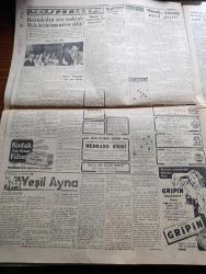 Cumhuriyet Gazetesi - 31 Temmuz 1952 - Barut Fıçısı Yazanlar Nadir Nadi Köşe Yazısı - İran Çok Mühim Hadiseler Arifesinde - CHP Meclisinin İçtimaları Dün Bitti Bir Tebliğ Yayınlandı - Mısır'a Girip Çıkmak Yasak Edildi - Helsinki'den Dönen İlk Olimpiyat Kafilesinin Yeşilköy'de Karşılaştığı Alakasızlık Fotoğraf - Lübnan'da Kapatılan Gazeteler - Kore Değiştirme Birliğimiz Dün Hareket Etti -  Hayvan Çiftliği Yazan George Orwel Yazı Dizisi - Rüyam Atlantiği Nasıl Geçti Yazan Vedad Abud Yazı Dizisi - Ruh Gurbetinde Yazan Kerime Nadir Yazı Dizisi - Profesör Nimbüs'ün Maceraları Karikatür - Ziraat Hoca Ve Naşiri Salih Zeki Vefat Etti - Dünyanın En Kuvvetli Basketbol Takımı Harlem Globe Totters Takımı Geliyor - Zafer Ordusu Filmi Bugün Elhamra'da - Yıldırım Ordusu Lale Sinemasında - Atatürk'e Aid Yeni Bir Hatıra - Cadillac Otomobil - Rudge Bisikletleri - Arı Unları - Philco Buzdolabı - Saint Joseph Lisesinden Yetişenler Balosu Suadiye Plaj Gazinosunda - Blendax Traş Kremi