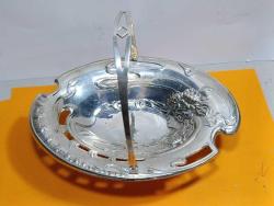 M9----GÜMÜŞ RENGİ KAPLAMA KADIN YÜZÜ DESENLİ ESKİ ŞEKERLİK