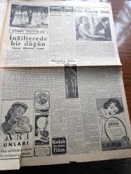 Cumhuriyet Gazetesi - 28 Temmuz 1952 - Dünya Ahvali Hakkında Bir Hasbihal Yazan Abidin Daver Köşe Yazısı - İran Petrolüne Dair Görüşmeler Başlıyor - Yeni Zabıta Memurları Fotoğraf - Evita Peron Öldü - Yusuf İzzeddin'in Kızları Geldi - Grekoromen Güreşlerinde Takımımız Elimine Oldu - Rüyam Kotrası Çanakkale'den Geçti - Zatopek Altın Madalya Alırken Fotoğraf - Hayvan Çiftliği Yazan George Orwel Yazı Dizisi - Bir Hediye Yazanlar Bedri Rahmi Eyüboğlu Köşe Yazısı - Rüyam Atlantiği Nasıl Geçti Yazan Vedad Abud Yazı Dizisi - Ruh Gurbetinde Yazan Kerime Nadir Yazı Dizisi - Nahaş Paşa'nın Dönüşü Yazan Ömer Sami Coşar - Romanya'da Ermenilerin Tehciri - Gümülcine'de Celal Bayar Lisesi - İstanbul Havalimanı Cumhuriyet Bayramı'nda Açılacak - Nuri Boytor'un Son Güreşlere Dair Demeci - Metropoliten Müzesi Yazan Zeynel Akkoç - Günün Resimleri - Radyolin Dünyanın En Antiseptik Diş Macunu - Tozfatin Zambo Çocuk Maması - Siera Radyoları - Hoover Elektrikli Süpürge - Kodak Film - Bergougnan Lastikleri