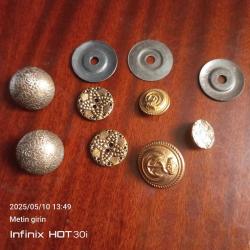 Sivil ve Askeri metal düğmeler lotu  10 adet 300