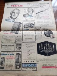 Cumhuriyet Gazetesi - 21 Ekim 1953 - Kayıtsız Şartsız Yazan Nadir Nadi Köşe Yazısı - Komünistlerin Muhakemesi Dün 9 Dan 20 Ye Kadar Sürdü Fotoğraf -  Teknik Üniversite Dün Yeni Dersi Yılına Başladı - Başbakan Adnan Menderes Dün Teknik Üniversitede Konuşurken Fotoğraf - Amerika İsrail'e Yardımı Durdurdu - Atatürk'ün Muvakkat Kabri 4 Kasım'da Açılacak - İskenderun'da Deniz Tesislerine Dün Törenle Bayrağımız Çekildi - Basketbolda Yugoslavyayı 65 63 Yendik - Hilton Otelinin Çatısı Kapatıldı - Büyükçekmecenin İlçe Olması Teklif Ediliyor - Ezher'de Okuyan İnkılap Düşmanı Türk Talebeleri - Müslüman Kardeşler Cemiyeti - Ana Kalbi Bu Akşam Melek Sinemasında - Deli Futbolcu Bu Akşam Lüks Sinemasında - Yeni Ses Opereti Yutmazoğlu - Nazım Hikmet - Mihri Belli - Ruhi Su - Sevim Tarı - Türkiye Komünist Partisi - Zeki Baştimar - Yeni Parker 51 Dolma Kalem -  Veritas Dikiş Nakış Makineleri