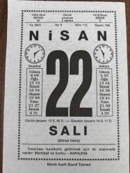 22 NİSAN 2003 - TAKVİM YAPRAĞI - DOĞUM GÜNÜ HEDİYESİ - BÜYÜK SAATLİ MAARİF TAKVİMİ - NAPOLEON - ÜMİT YAŞAR OĞUZCAN - GAZİ MUSTAFA KEMAL ATATÜRK - DÜNYA GÜNÜ - VİRTİÖZ YEHUDİ MENUHİN'İN DOĞUMU - SİİRT RAMAN DAĞ'INDA PETROL BULUNDU