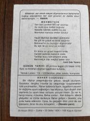 25 NİSAN 2003 - TAKVİM YAPRAĞI - DOĞUM GÜNÜ HEDİYESİ - BÜYÜK SAATLİ MAARİF TAKVİMİ - ATATÜRK - CAHİT SITKI TARANCI - KARS VE ARDAHAN DÜŞMAN İŞGALİNDEN KURTULDU - BAHAR ÇOŞKUSU