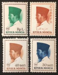 +++ ENDONEZYA BAŞKAN SUKARNO LOT    4 ÇEŞİT    1966     - DAMGASIZ