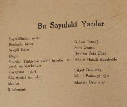 BURDUR Halkevi Dergisi, 19 Eylül 1939, Cilt: 1, Sayı: 8