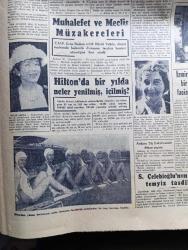 Cumhuriyet Gazetesi - 21 Haziran 1956 - Meclis Üç Bakan Sıtkı Yırcalı Hasan Polatkan Ve Fatin Rüştü Zorlu Suçsuz Gördü - Hariciye Vekili Fuat Köprülü'nün İstifasına Dair Dün Basına Verdiği Beyanat - Kıbrıs İçin Londra'dan Garanti Mi İstedik - Hilton'da Bir Yılda Neler Yenilmiş İçilmiş - Fenerbahçe Galatasaray Futbol Maçı - Rizeli Osman Kahya Ve Tevkif Edilmem - Karanlıkta Sesler Yazan Perihan Zorlu Yazı Dizisi - Rusya İle Yugoslavya Arasında İk Anlaşma - Cesaret Nedir Yazan Burhan Felek Köşe Yazısı- Melek Ve Sümer Sinemaları Boşaltıldı - Kazım İsmail Gürkan- Karacaoğlan Yazan Yaşar Kemal  Resimleyen Münif Fehim Yazı Dizisi - Resimli Romanımız Çifte Cinayet Yazan Pierre Gordeaux -- Mısır'da General Necib Dün Serbest Bırakıldı - Avrupalı Otelciler Vali Fahrettin Kerim Gökay İle Görüştü -  İstanbulspor Beykoz'u 2 1 Mağlup Etti - Futbolda Transfer Başlıyor - F.İ.F.A Kongresinden Dönen Tek Seçici Eşfak Aykaç Dedi Ki - Fenerbahçe Atletizm Takımı Antrenörü Reşad Erte - Piyale Makarnası
