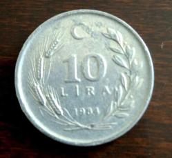 Efemera - 242// 10 Lira (1984) Alüminyum - kitantik - kitaLog