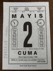 2 MAYIS 2003 - TAKVİM YAPRAĞI - DOĞUM GÜNÜ HEDİYESİ - BÜYÜK SAATLİ MAARİF TAKVİMİ - NACİ KASIM - TÜRK BİNİCİLİK EKİBİNİN ROMA DA KUPA KAZANMASI - MAYIS AYINDA GÜL - MAYIS AYI SAĞLIĞI