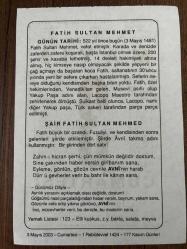 3 MAYIS 2003 - TAKVİM YAPRAĞI - DOĞUM GÜNÜ HEDİYESİ - BÜYÜK SAATLİ MAARİF TAKVİMİ - FATİH SULTAN MEHMET'İN VEFATI - ŞAİR FATİH SULTAN MEHMED