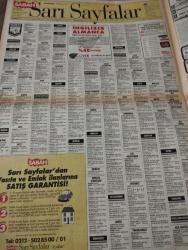 SABAH İSTANBUL GAZETESİ - 1 Temmuz 1999 -erdal Bilallar-filiz Güler-ramazan Yazgan-şenol baştakar-eczaneler-önemli telefonlar-İstanbulluların sesini dinleyin-Sarı Sayfalar-İstanbul’da kültür sanat-Güzellik Rehberi-avantaj pazarlama-taciz-never been kissed-meksika sirki-gloria-kusursuz aşk-salaklar sofrası-kurda tuzak-gerçek efsaneler-üroklinik-lazer epilasyon-fizyoplast-lazermed-medikal oksijen- Selami Öztürk- şenol Baştakar- azenet- şişli-silivri-üsküdar-bahçelievler- Ramazan yazgan-harun Yıldız- engin Akbaş- nurten sevindik-yavuz asdemir