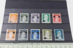 1939 TÜRKİYE CUMHURİYETİ ATATÜRK POSTA PULLARI ÜZERİNE SİYAH 'HATAY DEVLETİ' SÜRŞARJLI POSTA PULLARI (BİRİNCİ SERİ) MNH TAM SERİ 2HH1A1A ÇOK NADİRDİR